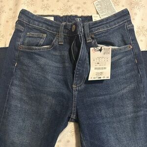 ZARA Dark Blue Denim Jeans - CROP FLARE